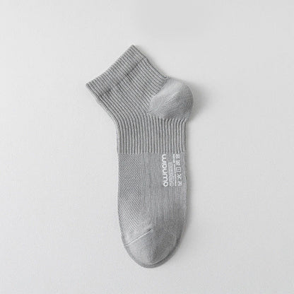 Mesh Cotton Letter Print Ankle Socks(7 Pairs) - Light Gray - EU39-44(US6-10) - image 11