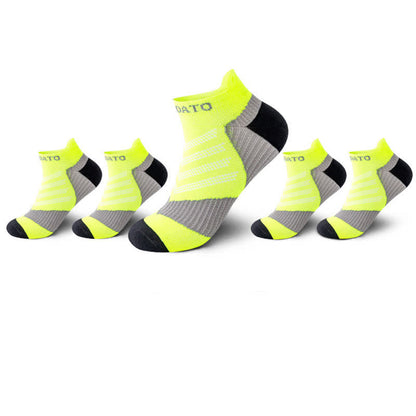 Colorblock Letter Print Ankle Compression Socks(5 Pairs) - Green - EU39-44(US6-10) - image 14
