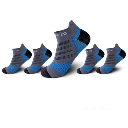 Colorblock Letter Print Ankle Compression Socks(5 Pairs) - Blue - EU39-44(US6-10) - image 12