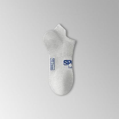 Solid Color Letter Print Breathable Ankle Socks(6 Pairs) - Grey - EU38-45(US5-11) - image 10