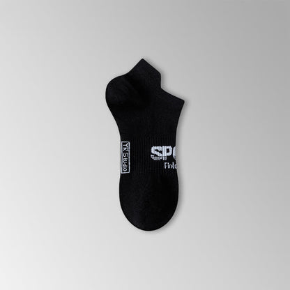 Solid Color Letter Print Breathable Ankle Socks(6 Pairs) - Black - EU38-45(US5-11) - image 8