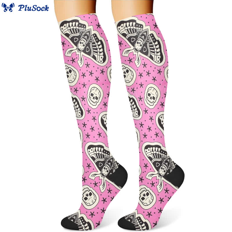 Halloween Spooky Cartoon Print Compression Socks(3 Pairs) - image 3