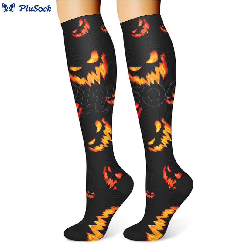 Halloween Skull-inspired Print Compression Socks(3 Pairs) - image 2