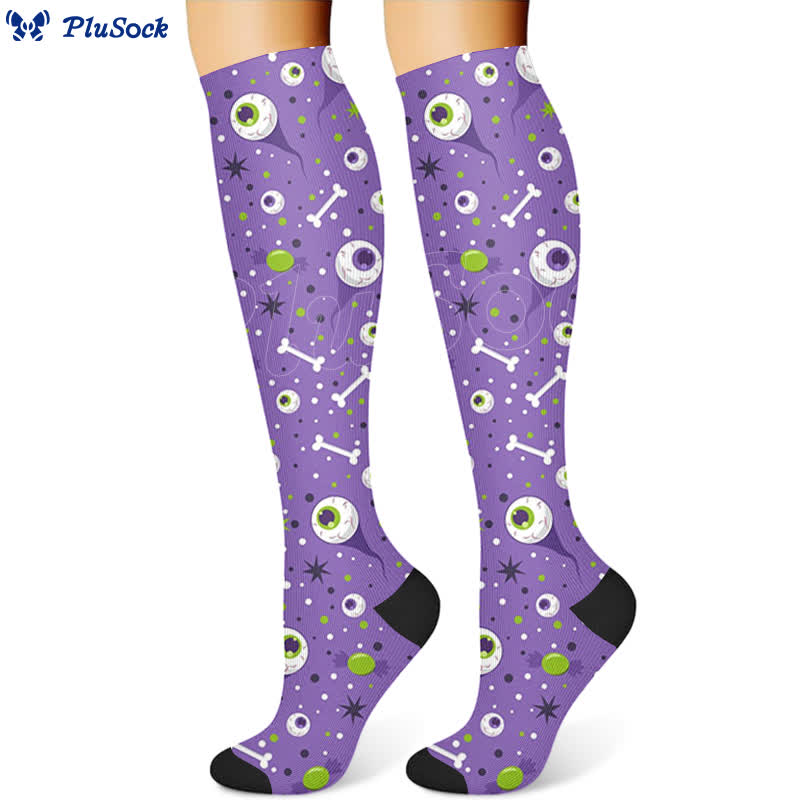 Halloween Creative Skull Print Compression Socks(3 Pairs) - image 4