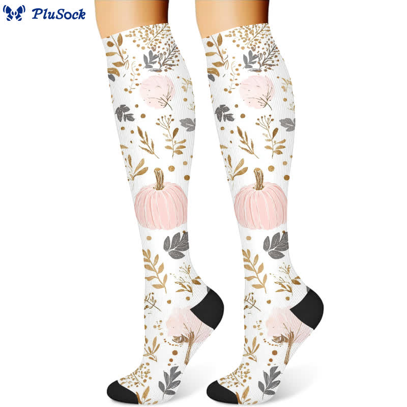 Halloween Cute Ghost Cat Print Compression Socks(3 Pairs) - image 4