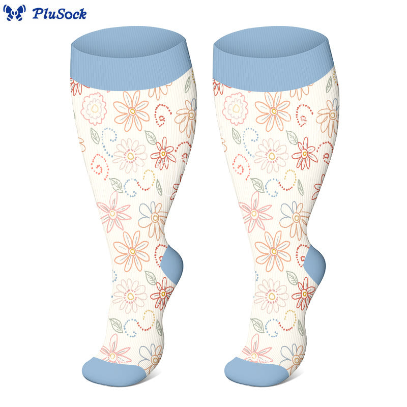 Plus Size Abstract Unicorn Compression Socks(3 Pairs) - image 5