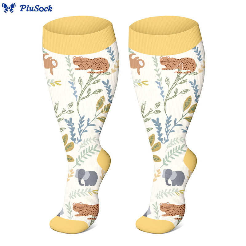 Plus Size Abstract Unicorn Compression Socks(3 Pairs) - image 4