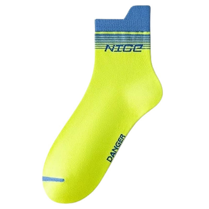 Striped Letter Print Cotton Ankle Compression Socks(5 Pairs) - Green - EU39-44(US6-10) - image 14