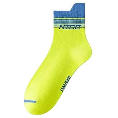 Striped Letter Print Cotton Ankle Compression Socks(5 Pairs) - Green - EU39-44(US6-10) - image 14