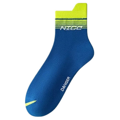 Striped Letter Print Cotton Ankle Compression Socks(5 Pairs) - Blue - EU39-44(US6-10) - image 15