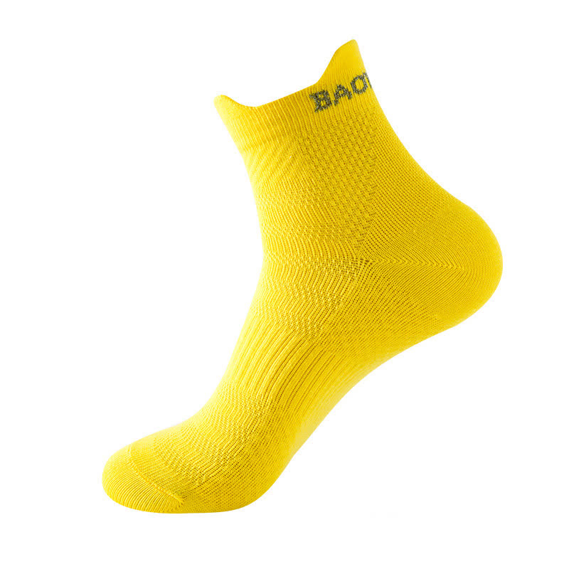 Bright Color Series Cotton Sports Ankle Compression Socks(9 Pairs) - Yellow - EU36-43(US3-9) - image 10