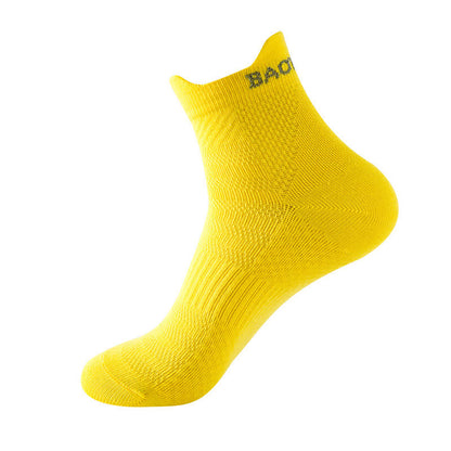 Bright Color Series Cotton Sports Ankle Compression Socks(9 Pairs) - Yellow - EU36-43(US3-9) - image 10