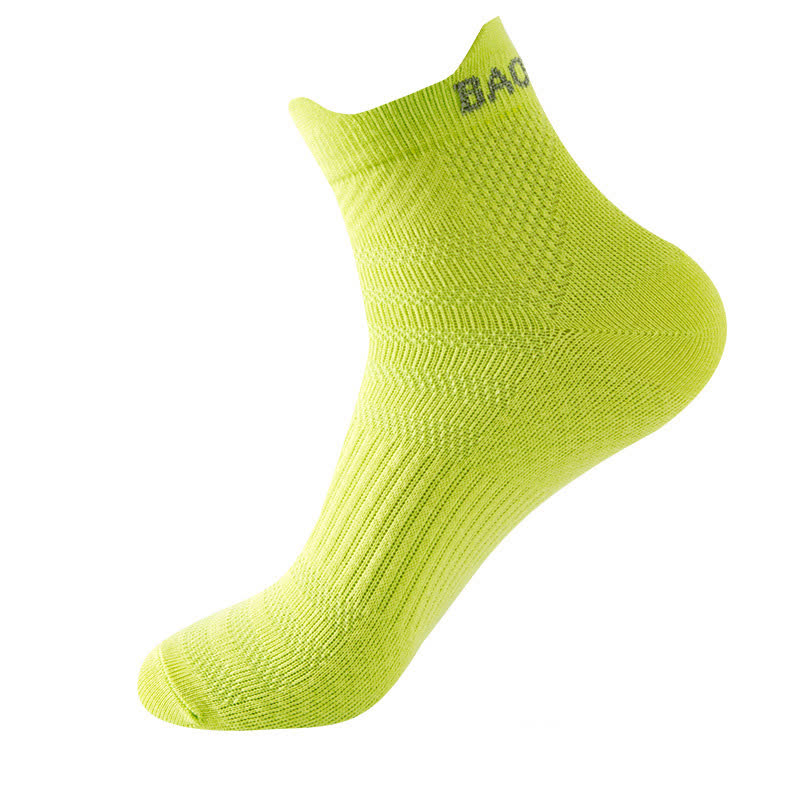 Bright Color Series Cotton Sports Ankle Compression Socks(9 Pairs) - Fluorescent Green - EU36-43(US3-9) - image 16