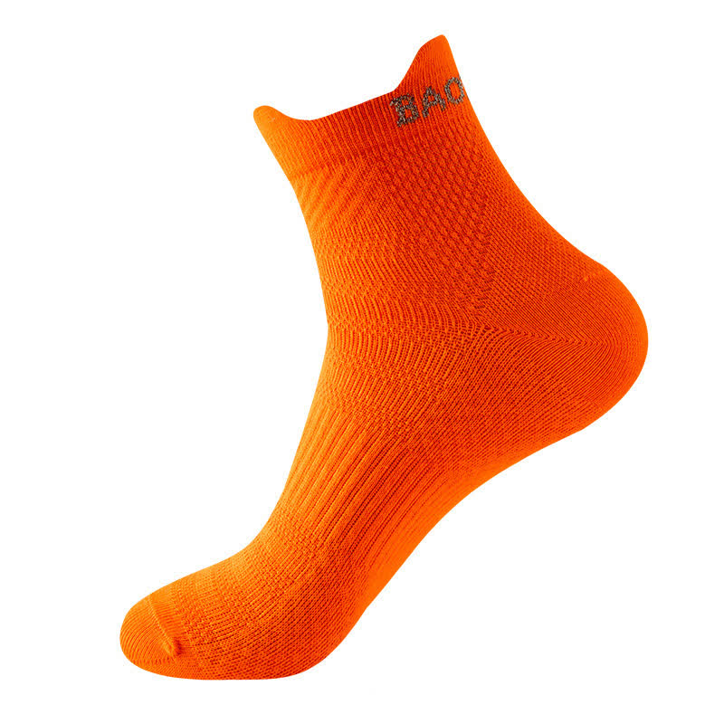 Bright Color Series Cotton Sports Ankle Compression Socks(9 Pairs) - Orange - EU36-43(US3-9) - image 14