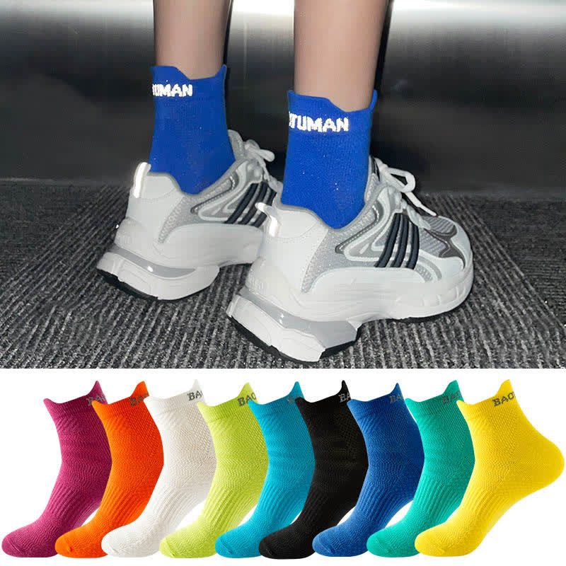 Bright Color Series Cotton Sports Ankle Compression Socks(9 Pairs) - image 2