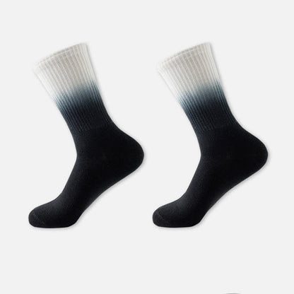 Gradient Color Block Quarter Compression Socks(6 Pairs) - Black - EU35-42(US3-8.5) - image 3