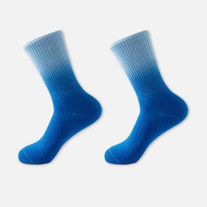 Gradient Color Block Quarter Compression Socks(6 Pairs) - Blue - EU35-42(US3-8.5) - image 12
