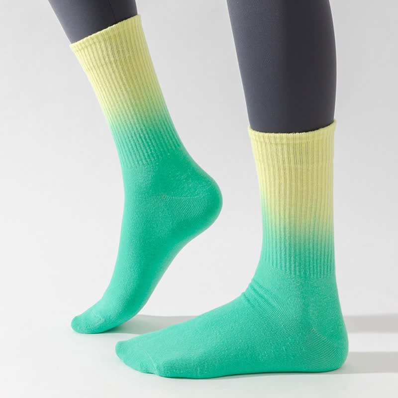 Gradient Color Block Quarter Compression Socks(6 Pairs) - image 8