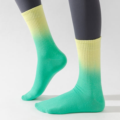 Gradient Color Block Quarter Compression Socks(6 Pairs) - image 8