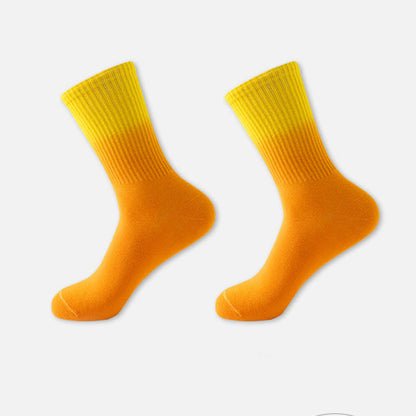 Gradient Color Block Quarter Compression Socks(6 Pairs) - Orange - EU35-42(US3-8.5) - image 7