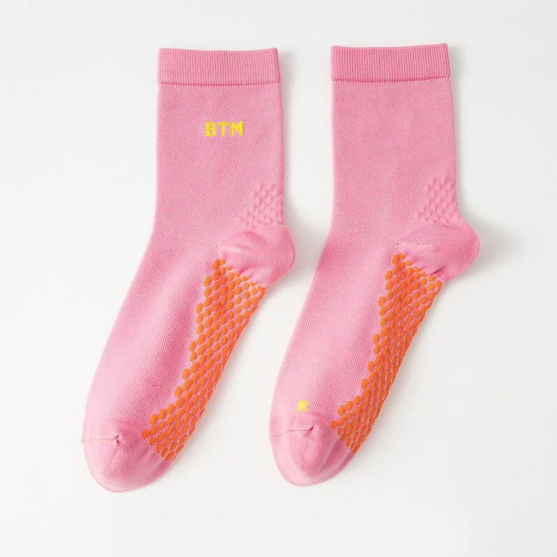 Quick-drying Sports Quarter Compression Socks(4 Pairs) - Pink - EU35-43(US3-9) - image 9