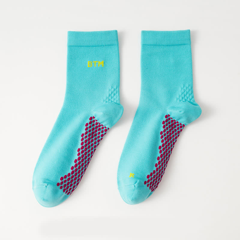 Quick-drying Sports Quarter Compression Socks(4 Pairs) - Light Blue - EU35-43(US3-9) - image 4