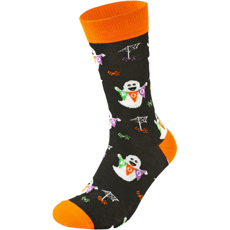 Plus Size Halloween Cute Cartoon Print Quarter Socks(8 Pairs) - image 9