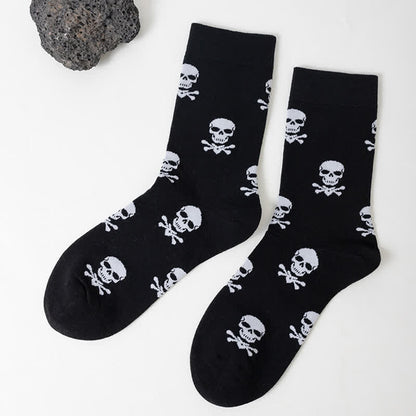 Plus Size Halloween Fun Pumpkin Skull Quarter Socks(6 Pairs) - Black - F - EU36-44(US4-10) - image 16