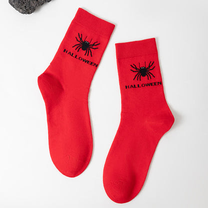 Plus Size Halloween Cute Cat Ghost Quarter Socks(6 Pairs) - Red - EU36-44(US4-10) - image 5