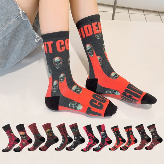 Halloween Creative Skull Quarter Socks(6 Pairs) - image 1