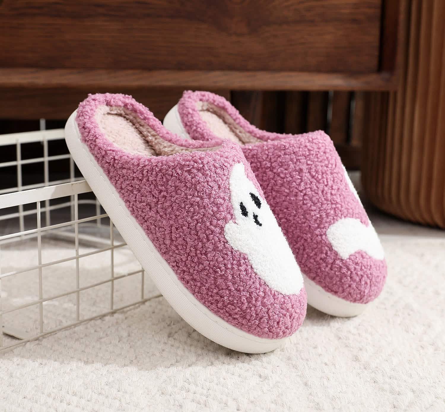 Plus Size Halloween Purple Ghost Slippers - image 9