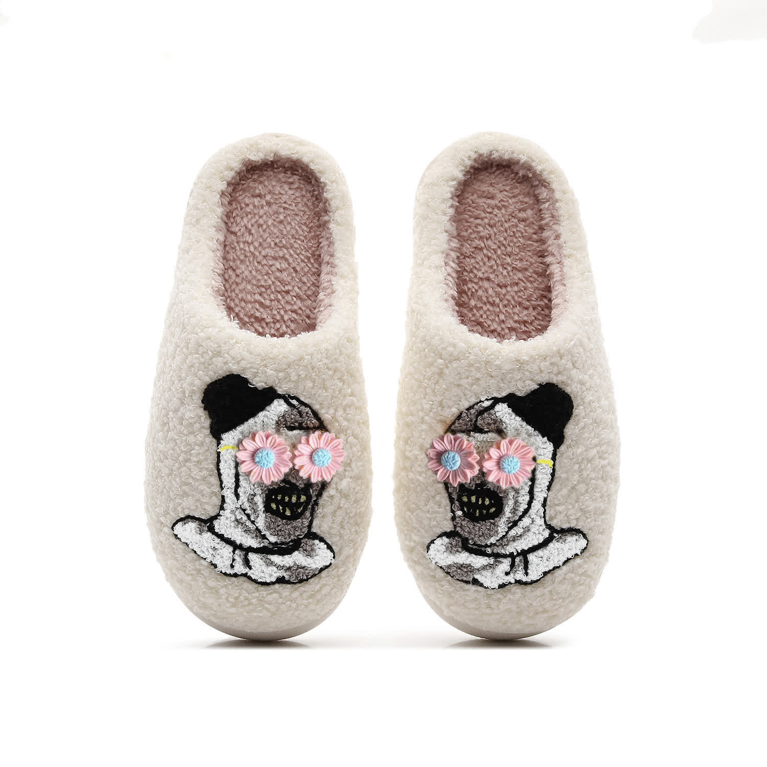 Halloween Skull Slippers with Flower Glasses - White - Pink - EU44-45(US10-11) - image 23