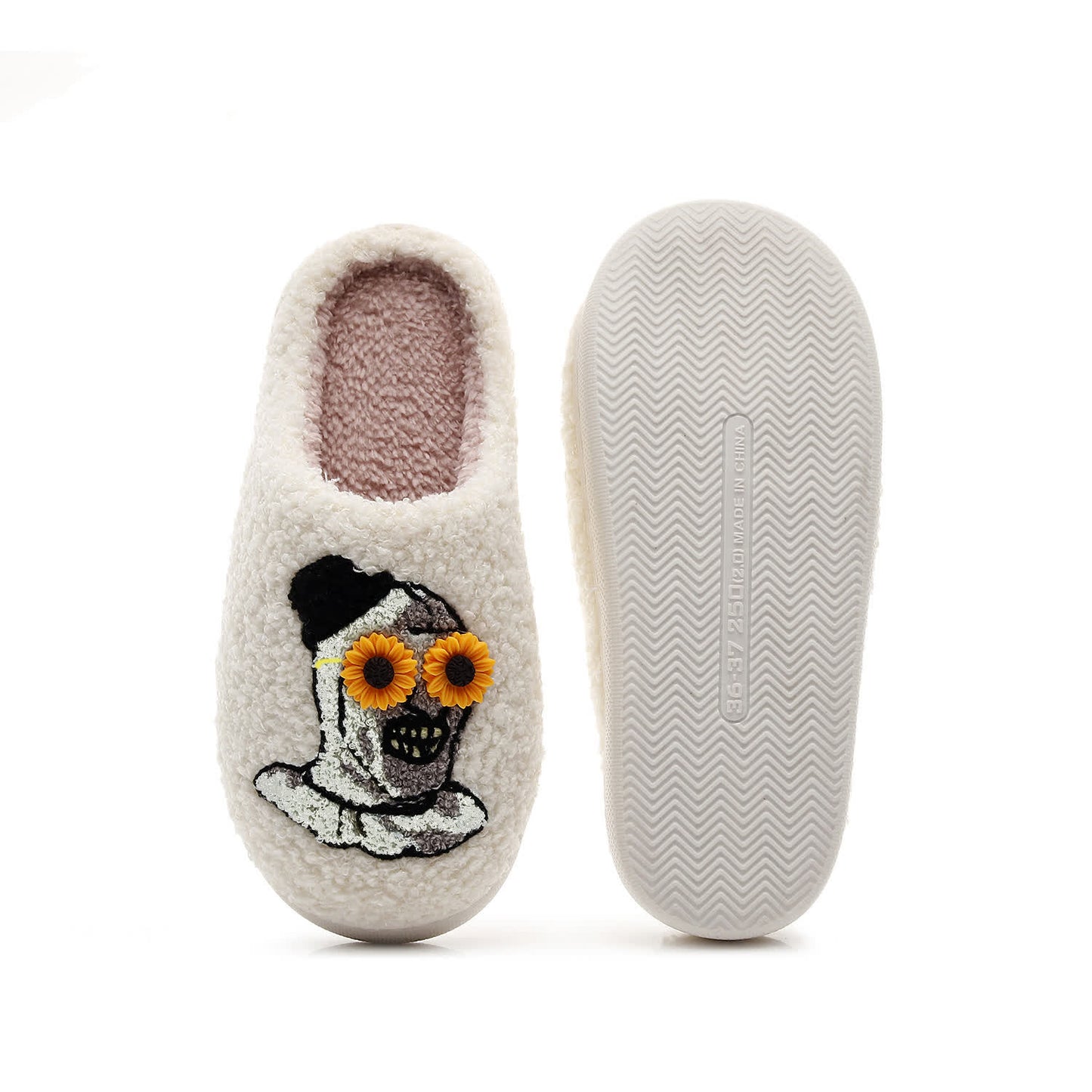 Halloween Skull Slippers with Flower Glasses - image 19