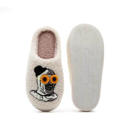 Halloween Skull Slippers with Flower Glasses - image 19