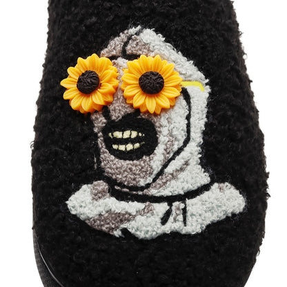 Halloween Skull Slippers with Flower Glasses - image 10
