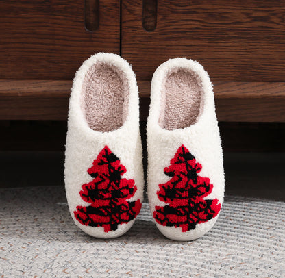 Plus Size Christmas Tree Print Slippers - image 4