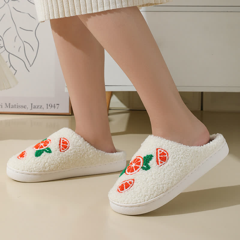 Plus Size Orange Print Slippers - image 3