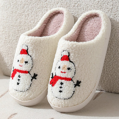 Plus Size Christmas Snowman Print Slippers - image 3