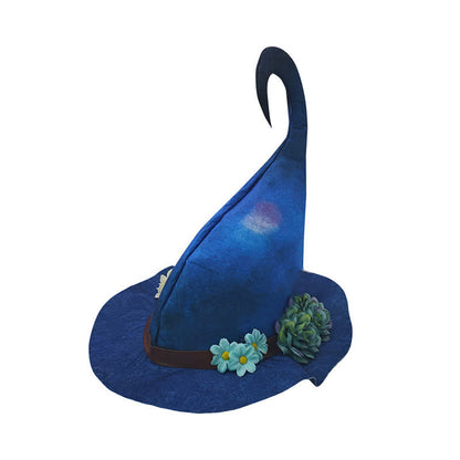 Halloween Floral Blue Witch Hat - image 6