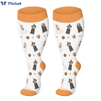 Plus Size Halloween Cute Animal Print Compression Socks(3 Pairs) - image 4