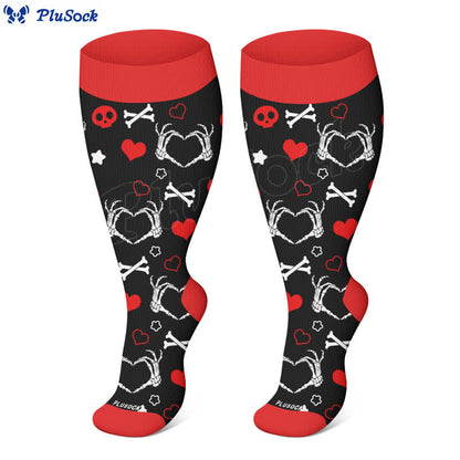 Plus Size Halloween Fantasy Ghost Print Compression Socks(3 Pairs) - image 4
