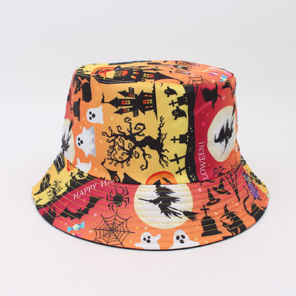 Plus Size Halloween Spooky Print Bucket Hat - B - One Size - image 4