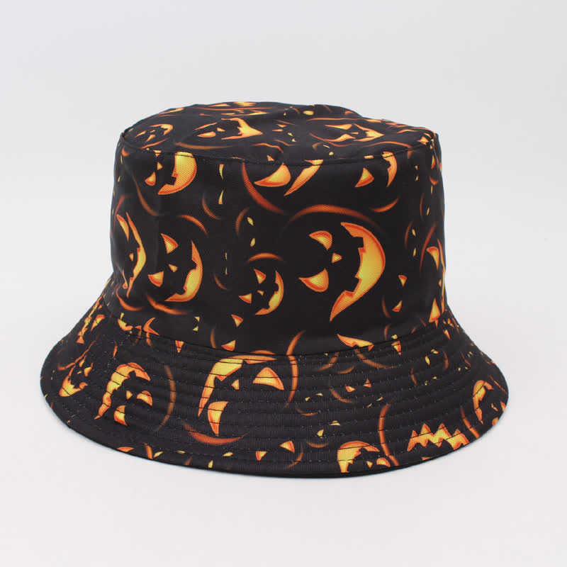 Plus Size Halloween Spooky Print Bucket Hat - D - One Size - image 6