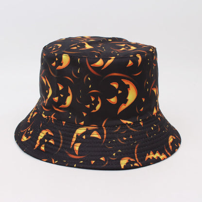 Plus Size Halloween Spooky Print Bucket Hat - D - One Size - image 6