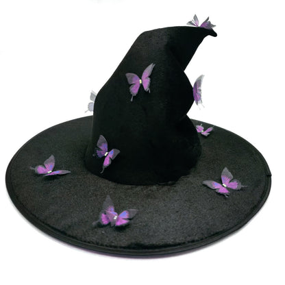 Plus Size Halloween Butterfly Witch Hat - Purple - One Size - image 3