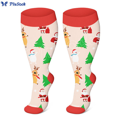 Plus Size Christmas Bears Compression Socks(3 Pairs) - image 4