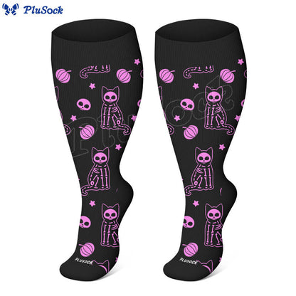 Plusock Plus Size X Ray Cat Christmas Animals Compression Socks - image 5