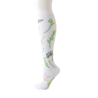 White Floral Series Compression Socks(6 Pairs) - Yellow - L/XL - image 3