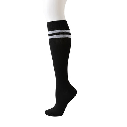 Striped Knee High Compression Socks(6 Pairs) - Black - L/XL - image 2
