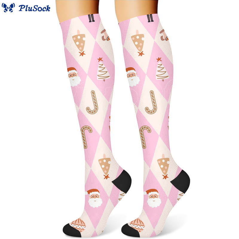 Christmas Pink Dogs Compression Socks(3 Pairs) - image 3